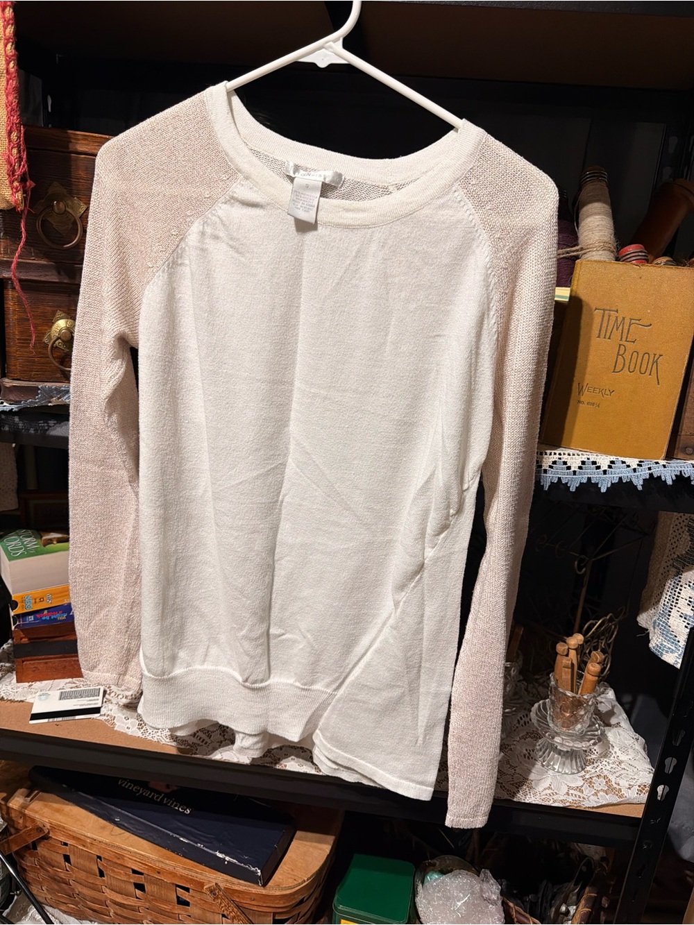 Design History Cream Lightweight Crew Neck Sweater